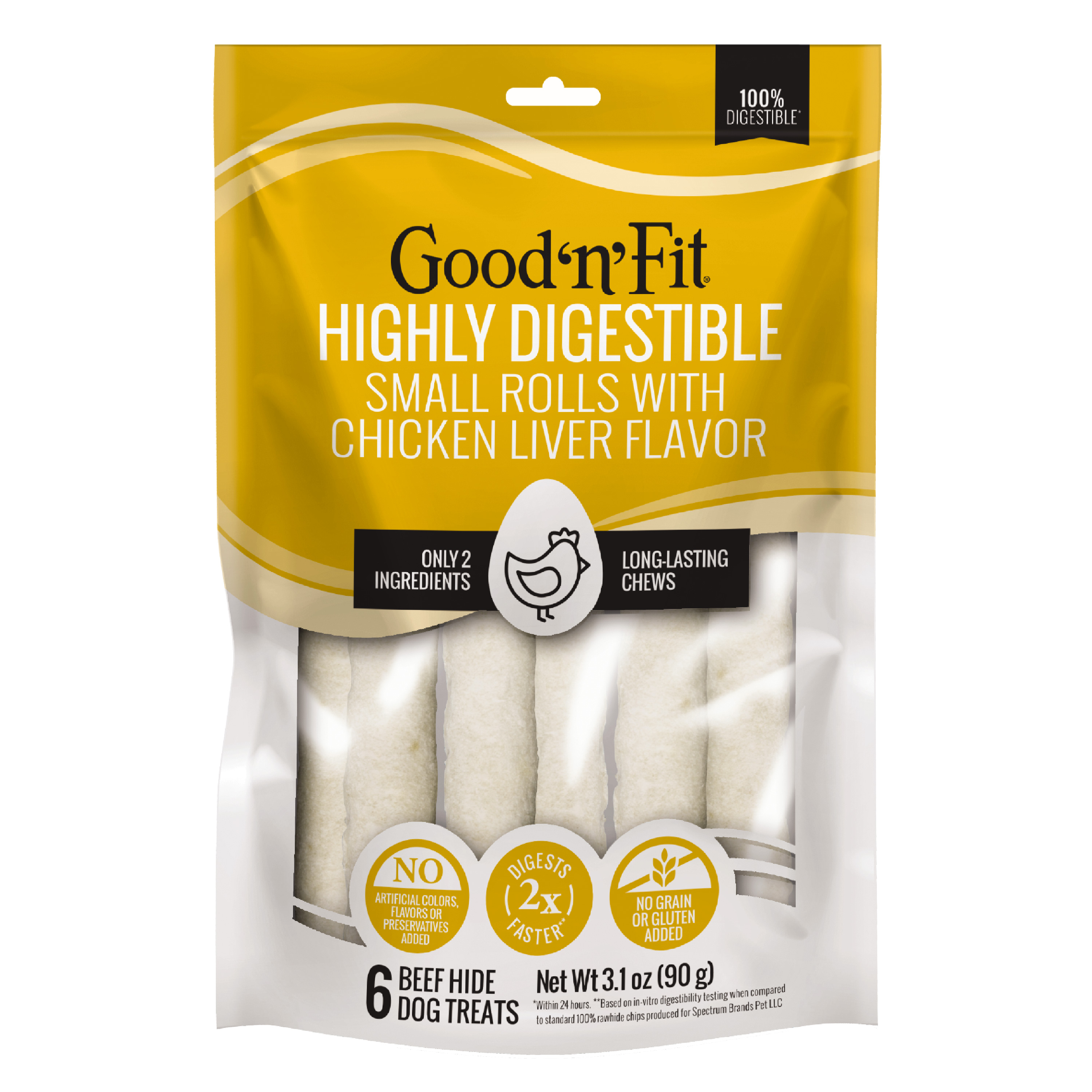 Digestible rawhide top chews for dogs